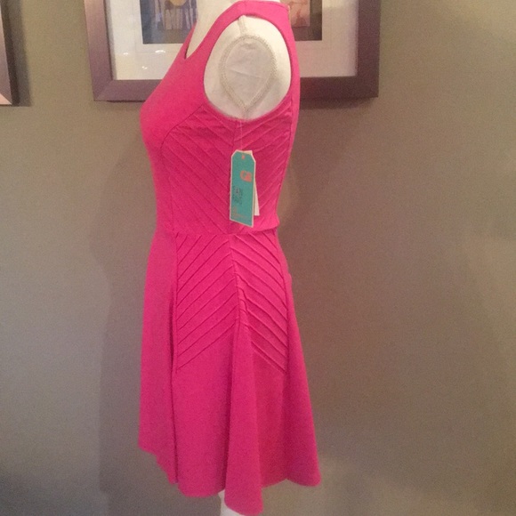 Gianni Bini Hot Pink Fit and Flare Dress - Picture 3 of 8